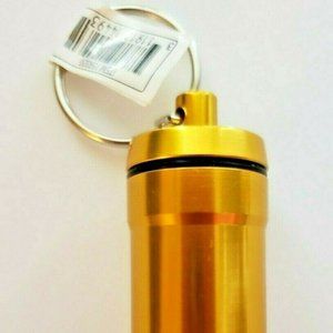 Portable Aluminum Pill Container Key Chain Fob O-Ring Sealed Medicine Travel
